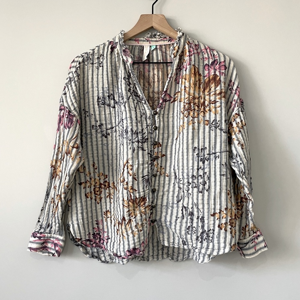 Pilcru Anthro Tavi button down top blouse